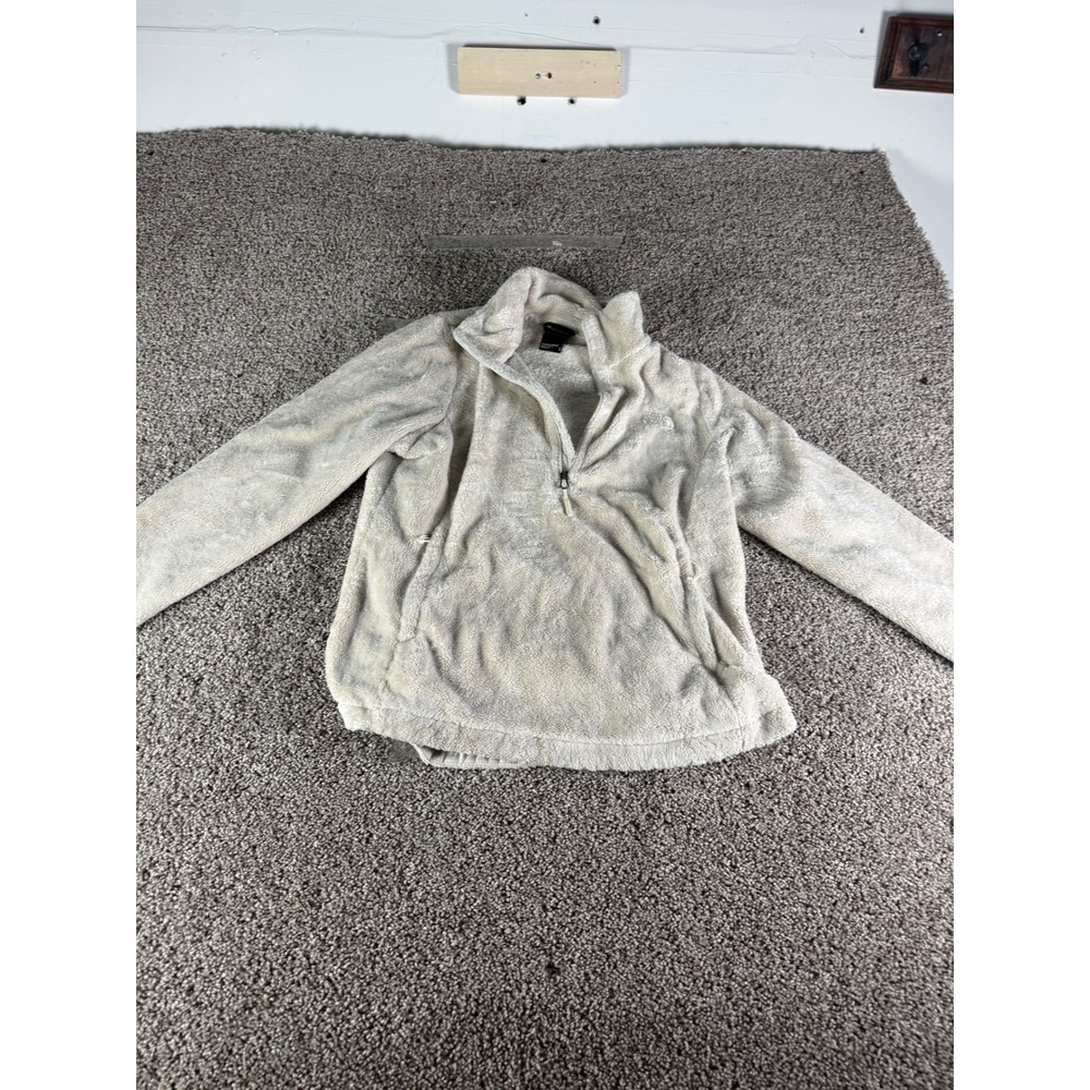 The North Face Osito Quarter‎ Zip Fleece Pullover Cream Beige Womens Medium